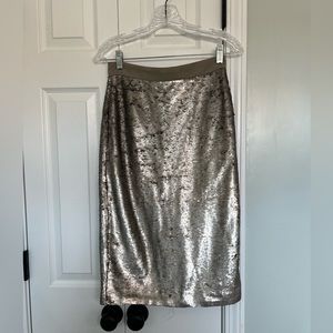 Banana republic matte gold-silver sequin pencil skirt size 2